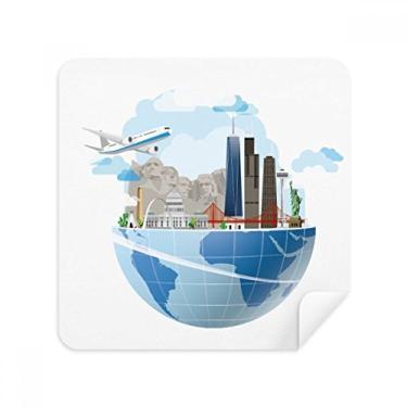 Imagem de Travel Journey America Mount Plane óculos de limpeza de tela tecido de camurça pacote com 2