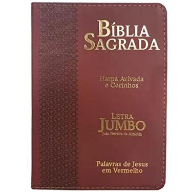 Imagem de Bíblia Sagrada com Harpa Avivada e Corinhos - Letra Jumbo - Luxo (Bordô)