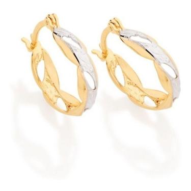 Imagem de Brinco Rommanel Argola Pequena 1,80cm Ródio Dourado