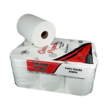 Imagem de Papel Toalha Bobina Auto Corte 6 Rolos Com 200Metros Branco