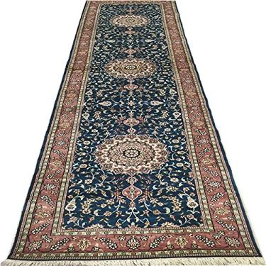 Imagem de Tapete longo de seda artesanal 76x305 cm Carpete Connects Happiness Avenue