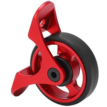 Imagem de Guarda-lamas de bicicleta rolamento roda fácil, eixo de rolamento dobrável guarda-lamas de bicicleta fácil rolo de roda liga de alumínio estável ânodo cor design oco para acessório de bicicleta Vermelho