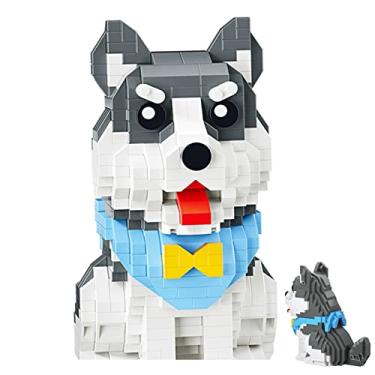 Imagem de Myweyde Conjunto de blocos de construção de gato preto, cachorro de micro mini blocos, kit de blocos de construção de micro mini série animal bonito, blocos de construção para cães e lembrancinhas de festa para meninos e meninas (Dog - 796Pcs)