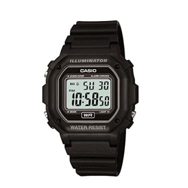 Imagem de Casio Relógio unissex F-108WH-1ACF grande quadrado mostrador digital quartzo preto, Preto, Clássico