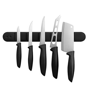 Imagem de Kit 2 Barras Magnética Para Facas (Porta Facas) Preto Premium - Fixação 3m