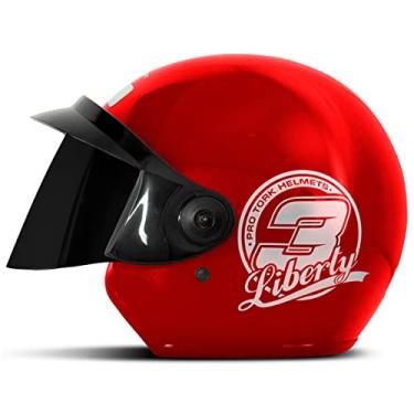 Imagem de CAPACETE ABERTO PRO TORK LIBERTY 3 SOLID VERMELHO TAM. 60 VIS. FUMÊ