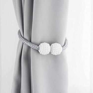 Imagem de Corda pérola fivela magnética fivela de cortina fivela de cortina acessórios de cortina criativos acessórios de janela tiebacks de cortina, T5,1 pcs