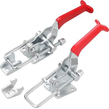 Imagem de Pacote com 2 braçadeiras ajustáveis com capacidade de 500 kg, trava reforçada de porta em U, fecho de trava de trava de porta, trava de liberação rápida para fumantes, para-choque de Jeep e balanço de pneu, trava de metal para portador de pneu