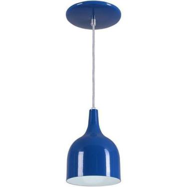 Imagem de Pendente Gota Teat Luminária Lustre Alumínio E27 Azul - L & L Iluminaç