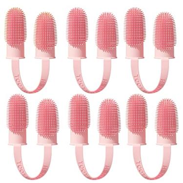 Imagem de Myweyde Escova de Dentes de Dedos Duplos, 6 Pcs Creative Convenient Cat Toothbrush Finger, Escova de Dedos para Cães Pequenos (Pink)