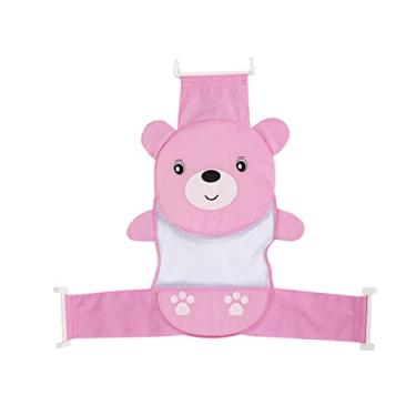 Imagem de Mumusuki Urso Rosa Cama de Banho de Algodão Assento de Banho Ajustável Engrossar Recém-nascido Rede de Suporte de Banho Banheira Sling Chuveiro Malha Urso Rosa Banheiro Eletrodoméstico