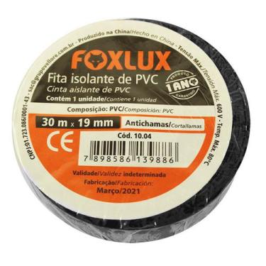 Imagem de Fita Isolante  30M X 19mm Preta Fox Lux - Foxlux