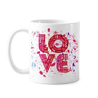 Imagem de Caneca de pintura de amor rosa Dia dos Namorados Caneca cerâmica café porcelana louça