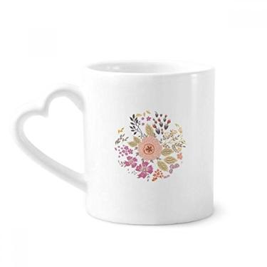 Imagem de Caneca branca amarela e laranja flor caneca de cerâmica para café copo de coração copo de vidro