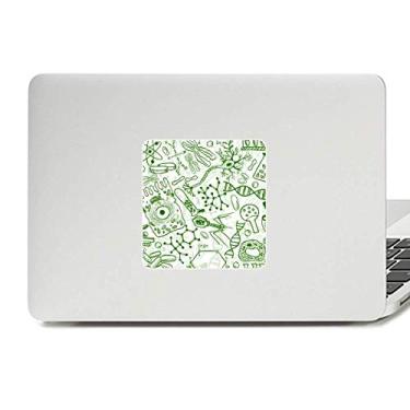 Imagem de Adesivo de vinil para laptop com estrutura de células de microscópio verde