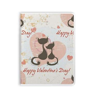 Imagem de Caderno de Gatos Negros Feliz Dia dos Namorados Capa Diário Capa Macia Diário