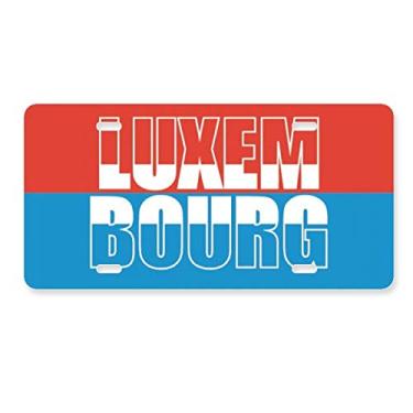 Imagem de DIYthinker Placa de licença de Luxemburgo com nome da bandeira do país, decoração de aço inoxidável para automóveis