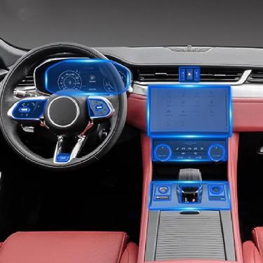 Imagem de LAVIYE Interior do carro GPS navegador console central transparente TPU película protetora Anti-scratc Repair film, para Jaguar F-PACE 2021-2023