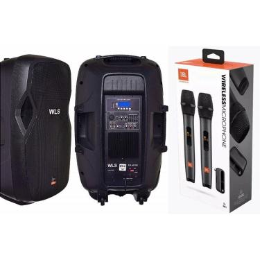 Imagem de Caixa WLS S15 Ativa  BT + Caixa S15 Passiva + 2 Mic sem fio