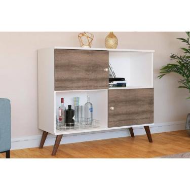 Imagem de Buffet de Sala Jantar RT3011 2 Portas e 2 Nichos Branco/Rustico - Movelbento