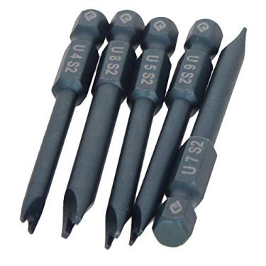 Imagem de Utoolmart Pontas de chave de fenda em forma de U, U4 + U5 + U6 + U7 + U8 magnética em forma de U, com haste hexagonal de 1/4 polegada, kit de chaves de fenda de aço S2 de 65 mm de comprimento, para trabalhos de reparo, 1 conjunto