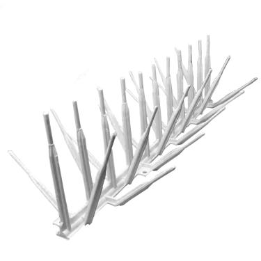 Imagem de Kit 25 Metros Espículas Anti Pombo Espanta Aves Plástico Branca 75un