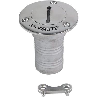 Imagem de Whitecap 6126C Preenchimento de mangueiras de 90 graus de aço inoxidável com chave – Resíduos, 3,8 cm