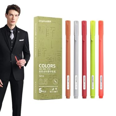 Imagem de Shakven Canetas coloridas para caderno, conjunto de canetas coloridas em gel - Canetas de desenho coloridas de 5 cores para crianças,Conjunto colorido de canetas de gel de secagem rápida, canetas para