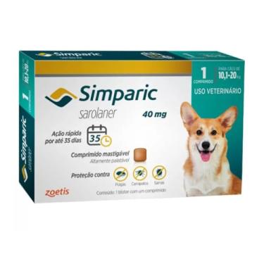 Imagem de Antipulgas e Carrapaticida Para Cães Simparic Tamanhos (40mg)