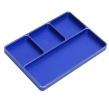 Imagem de Bandeja de Parafusos Rc de 4 Grades, Kit de Ferramentas de Reparo, Placa de Suporte de Parafusos de Alumínio Magnético para Modelo Rc, Aviões, Helicópteros (Azul)