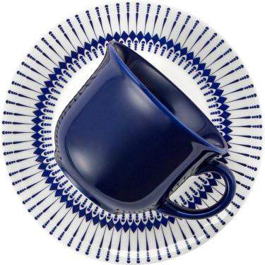 Imagem de Kit 12 Xícaras com Pires Biona Colb Oxford® Cerâmica 200 Ml