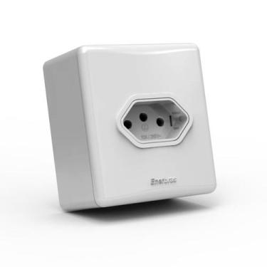 Imagem de Tomada Sx Linha-E 10A Branca Com Caixa Enerbras