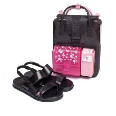Imagem de Sandália Infantil Grendene Barbie Color Mochi Glitter Preto, Preto, 29