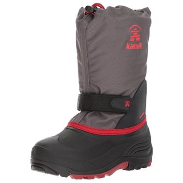 Imagem de Kamik Bota de neve unissex infantil Waterbugw, Carvão/Vermelho, 10 Toddler