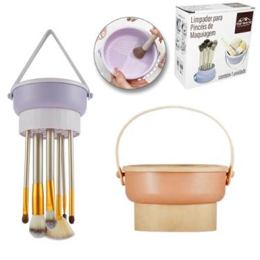 Imagem de Limpador para pinceis make / maquiagem de plastico / silicone redondo 