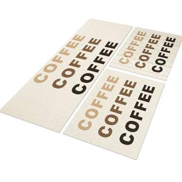 Imagem de Jogo de Cozinha Coffee Plus 3Pçs 40x120+ 2 Capachos 40x60cm - Style Br