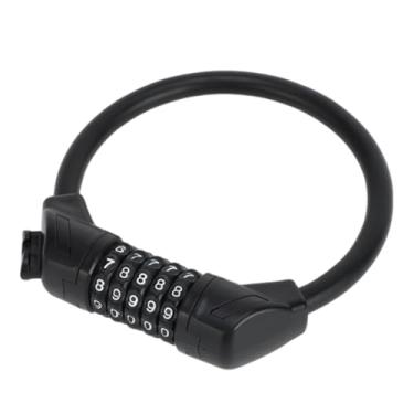 Imagem de Hihaha Cadeado de bicicleta/cadeado de bicicleta trava espiral para mountain bike/5 dígitos reinicializável cabo de bicicleta aço ABS PVC 40 cm / 1 peça preta
