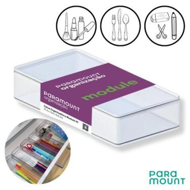 Imagem de Caixa Organizadora Acrílico Com Tampa Module Empilhável Multiuso - Par