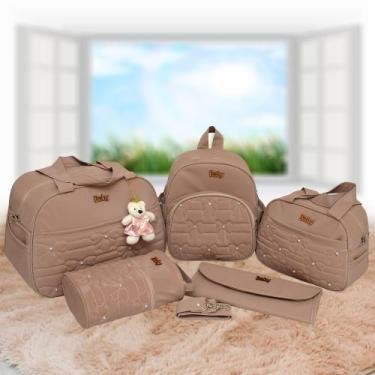 Imagem de Kit bolsa maternidade menina 5 peças nude luxo - Isadora Baby