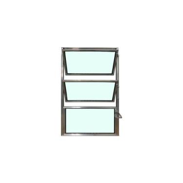 Imagem de Vitro Basculante 60x40 Alumínio Brilhante Vidro Liso Lumineziri