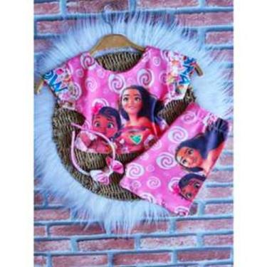 Imagem de Conjunto Menina Infantil Malu Temático Moana Baby Rosa + Short - EDYNH