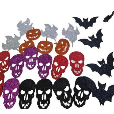 Imagem de Decoração festa Halloween mini figuras em EVA glitter 24un - Lynx Prod