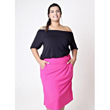Imagem de Saia Midi com Bolso e Botões  Kaltty, Pink, G4