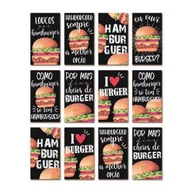 Imagem de Etiqueta Adesiva Loucos por Hamburguer com 24 un. Cromus Delivery Rizz