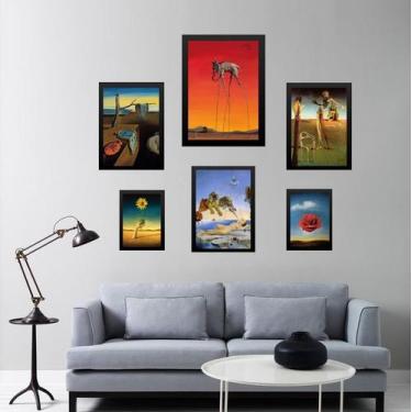 Imagem de Composição 6 Quadros Obras De Salvador Dalí - Quadros On-line, Madeira
