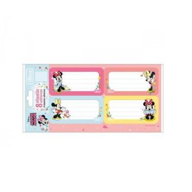 Imagem de Etiqueta escolar adesiva minnie mouse disney 8 etiquetas - tilibra