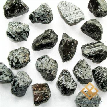 Imagem de Pedra Obsidiana Flocos de Neve Bruta Cristal Natural 3cm Calma e Vital