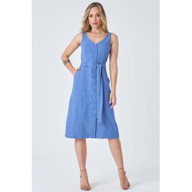 Imagem de Vestido Midi PKS com Botões Azul, G
