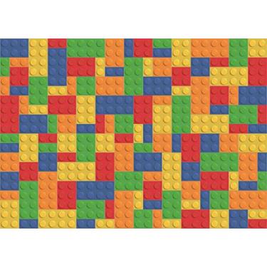 Imagem de BELECO Pano de fundo de blocos coloridos de 3 x 2,4 m, blocos de construção, blocos de construção, para festas, brinquedos coloridos, para crianças, meninos, meninas, aniversário, chá de bebê,