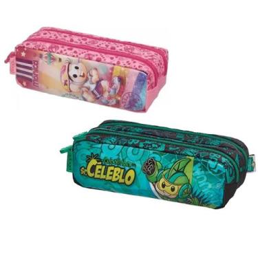 Imagem de Kit 2 Estojo Escolar Lápis Nécessaire Infantil Vários Modelo - Pacific
